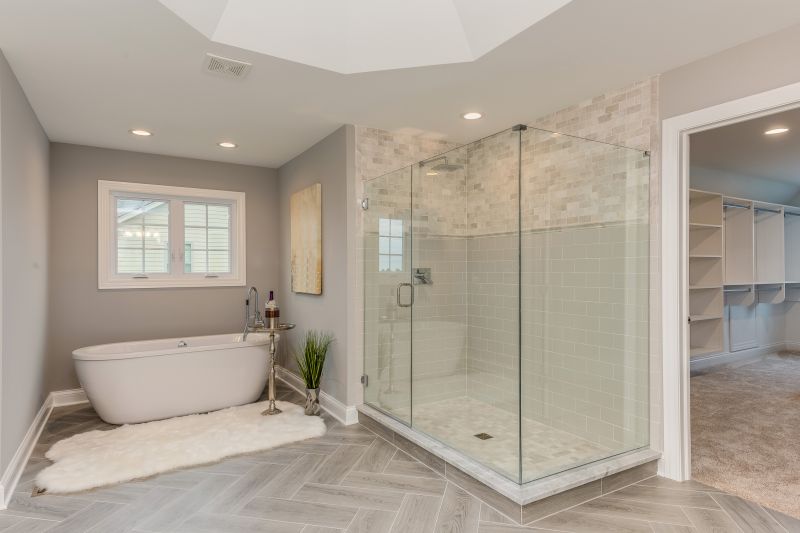 Bathroom renovation showcasing a modern shower enclosure